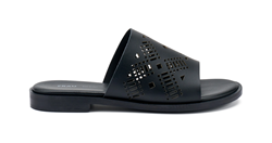 CIABATTINA IN PELLE LASERATA LONDON S NERO